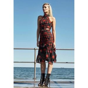 THURLEY English Rose Halter Lace Applique Dress